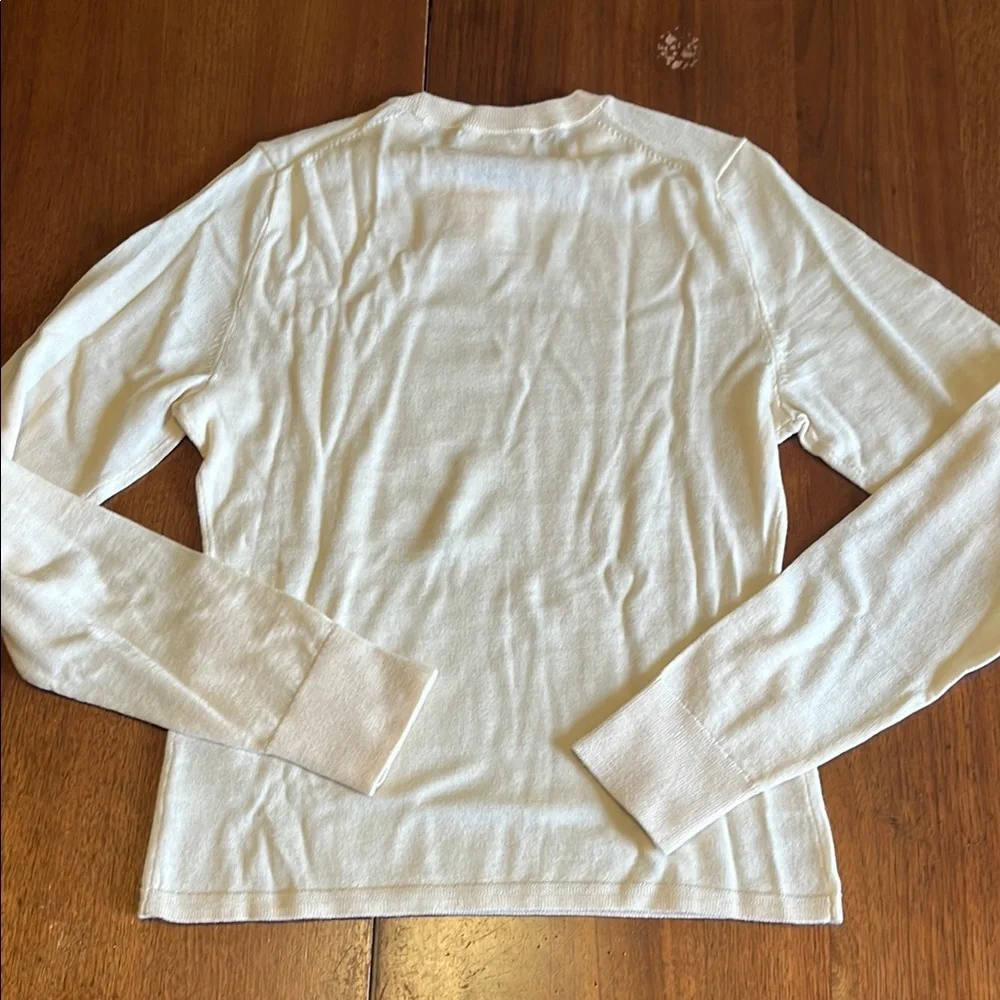 J.Crew Women’s Cream Knit Top – Classic Short Sleeve Sweater Style, Size S NWT - Picture 7 of 10